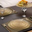 Set of 6 dessert plates "Celeste" Glass, D.21 cm, Gold Gold