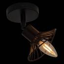 Wall/Ceiling Light "Adelia" Black, 10x10 cm Red