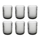 Set of 6 low tumblers "Ema" Glass, Grey Grey