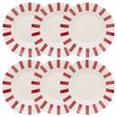 Set of 6 deep plates "Cheri" Porcelain, D.20.2 cm, Red Red