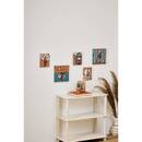Printed Canvas "Cynthia" Multicolored, 25x25 cm Green / Ochre / Beige