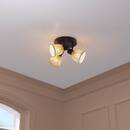 Ceiling Light "Lio" Beige, 25x21 cm Black / White