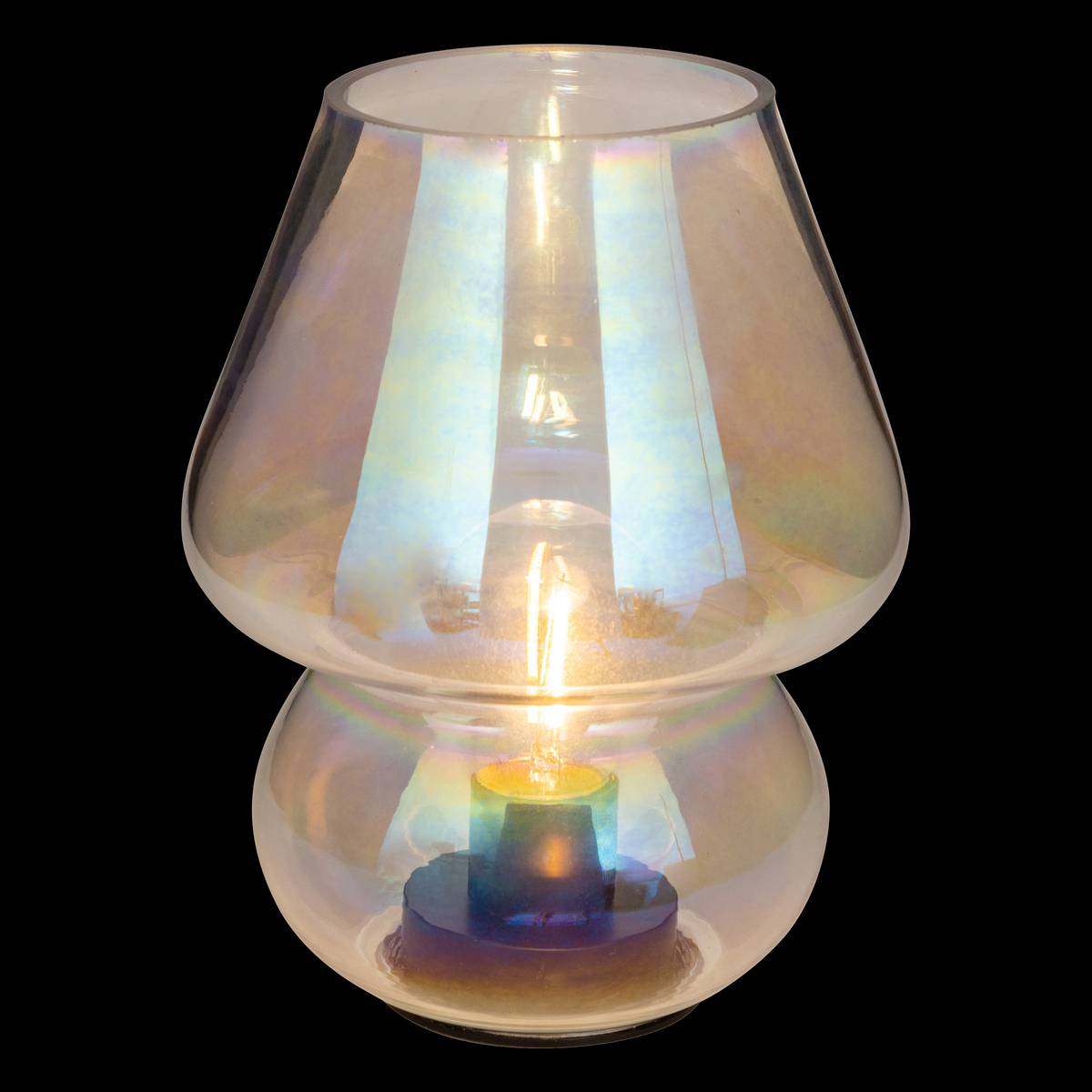 LED Lamp Battery "Cara" H.19 cm Grey