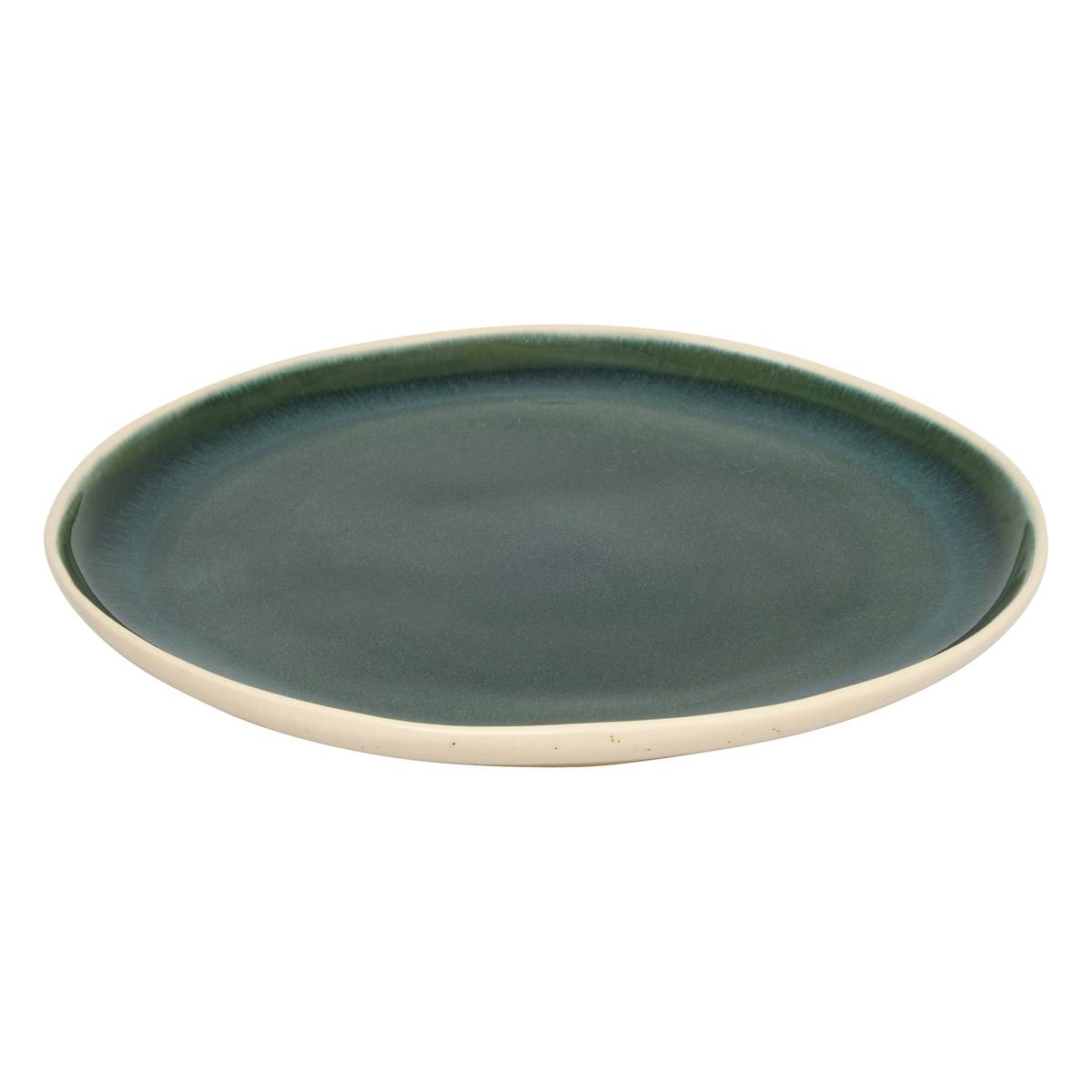 Set of 6 dinner plates "Wonja" Earthenware, D.27 cm, Green Green