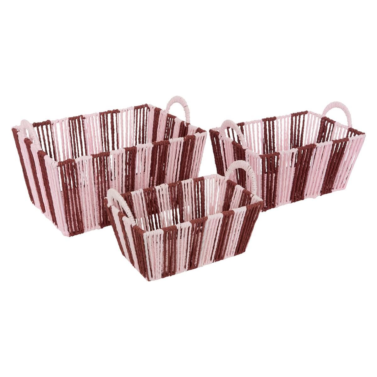 Set of 3 crates "Cherie" Garnet Red, 37x18 cm Red