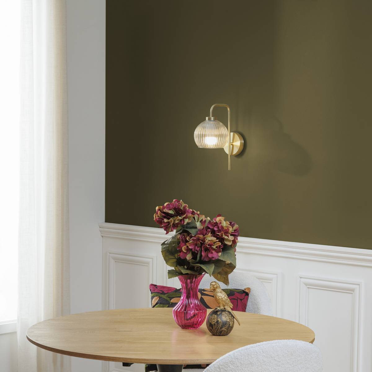 Wall lamp "Krys" Gold, 23x15 cm Red