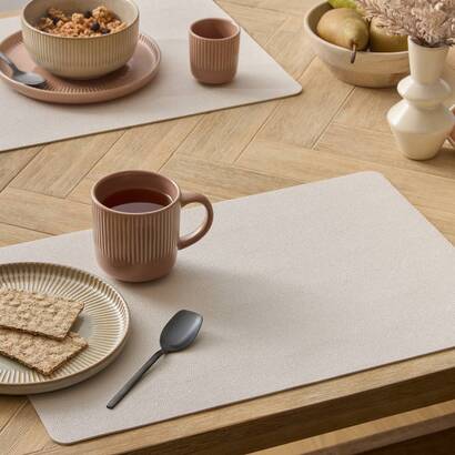 Placemat "mira" pu - polyurethane, 49x33 cm, white