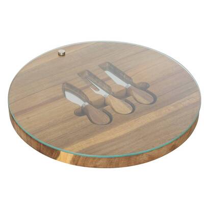 Cheese set "mina" acacia, d.30 cm, brown
