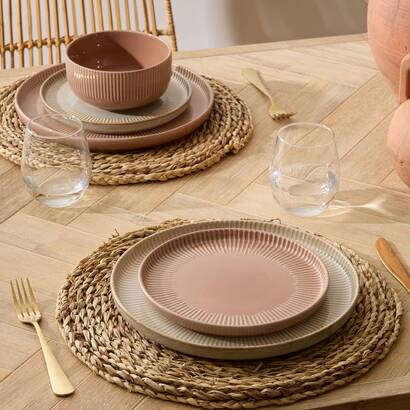 Set of 6 dessert plates "chloe" stoneware (ceramic), d.20.5 cm, moccha