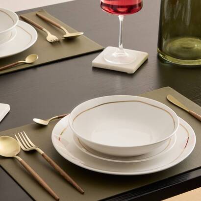 Set of 6 deep plates "selena" porcelain, d.20.2 cm, white