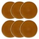 Set of 6 dinner plates "Wonja" Earthenware, D.27 cm, Yellow Yellow