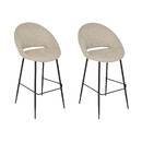 Set of 2 Bar Stools "Amago" Beige, 54x52 cm Beige