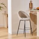 Set of 2 Bar Stools "Amago" Beige, 54x52 cm Beige
