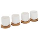 Set of 4 "Elegance" cups New Bone China (Porcelain), 100 ml, White White