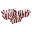Set of 3 crates "Cherie" Garnet Red, 37x18 cm Red