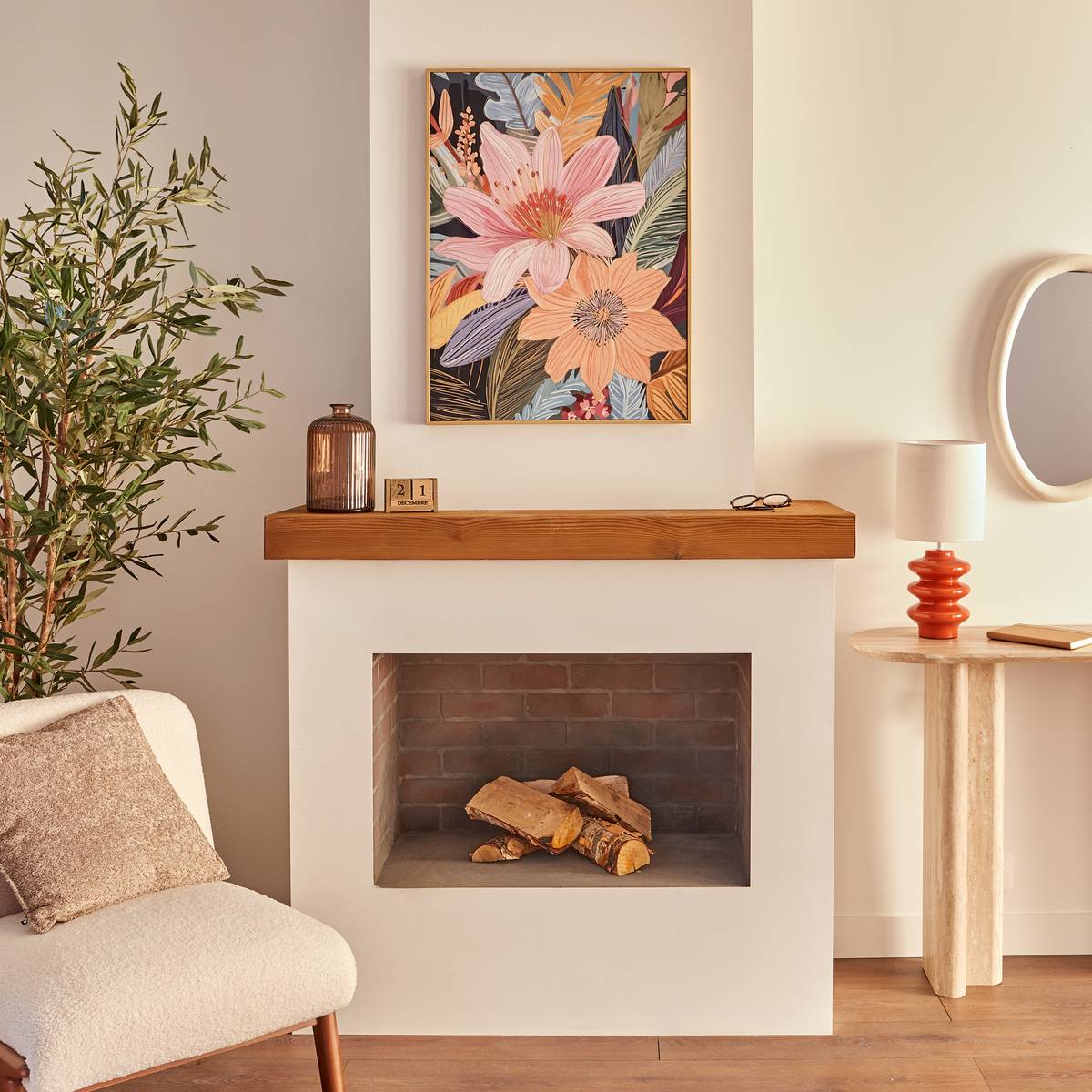 Framed Canvas Print "Daisy" Multicolor, 58x78 cm Multicolored