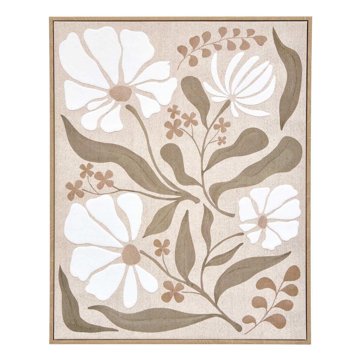 Framed Canvas Print "Esmee" Khaki Green, 40x50 cm Grey