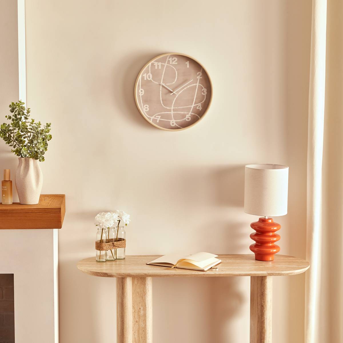 Clock "Greta" Brown, Ø 38 cm Brown