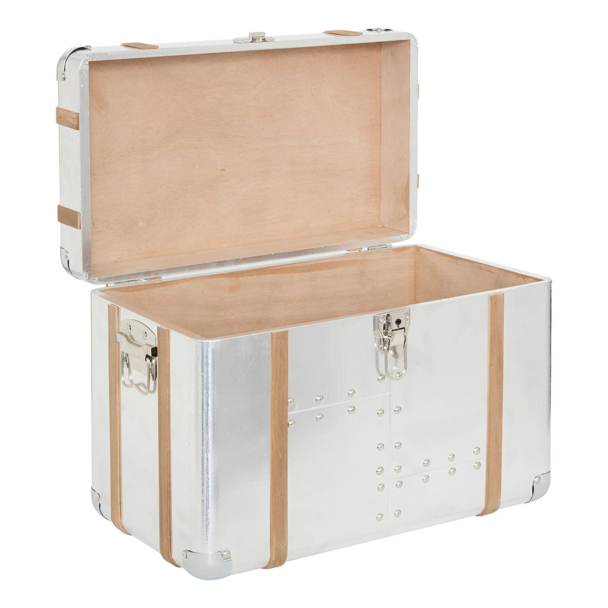 Set of 3 "Sky" trunks Silver, 54x33 cm Silver