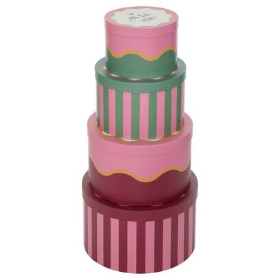 Set of 4 "cherie" boxes red, 25x15 cm