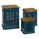 Set of 3 "Azar" Chests 46.5x35 cm Blue