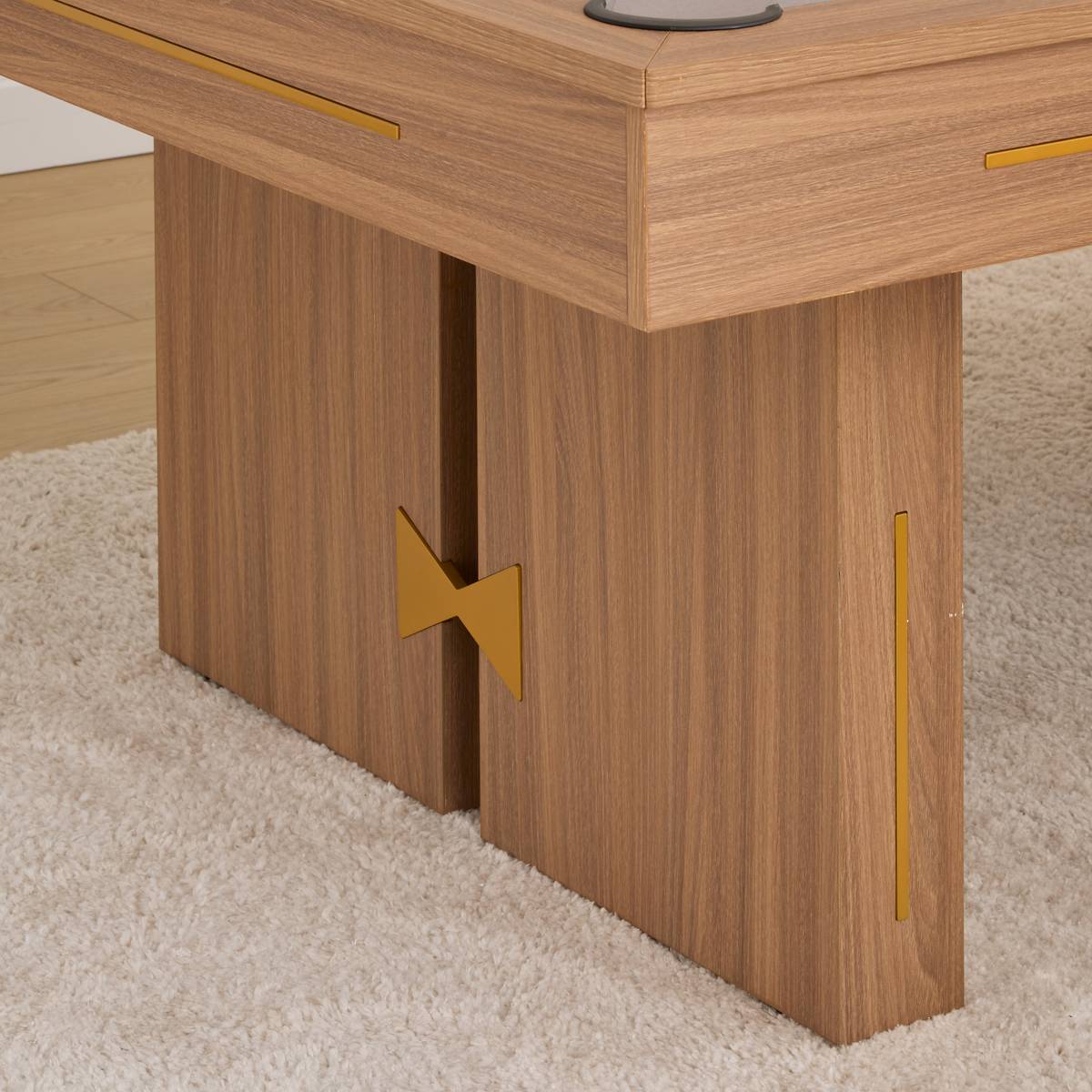 3-in-1 Dining Table "Dave" Brown, 215x121.8 cm Brown