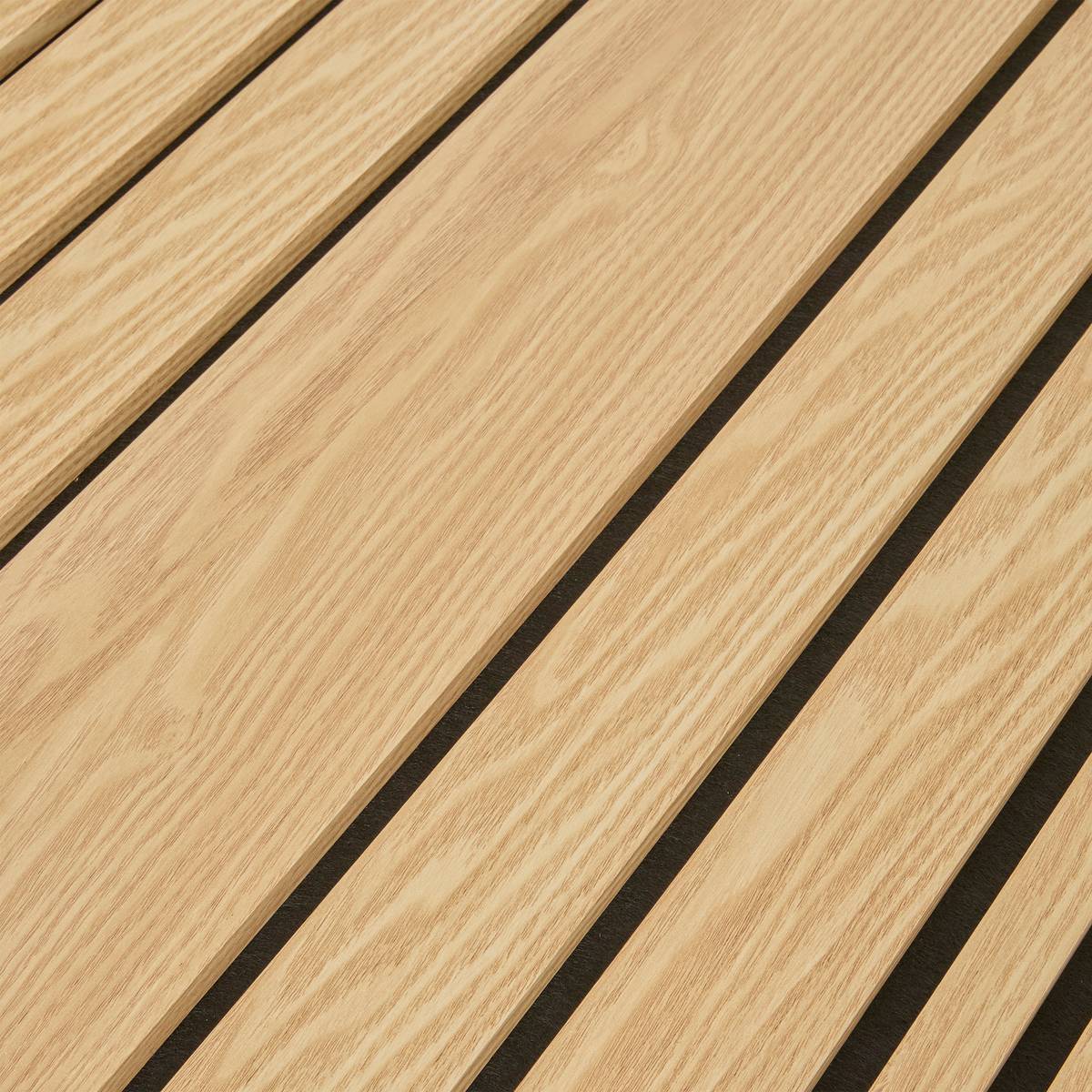 Decorative wood slat panel "Colva" Light oak effect, black background, 120x60 cm Light oak effect / Black background