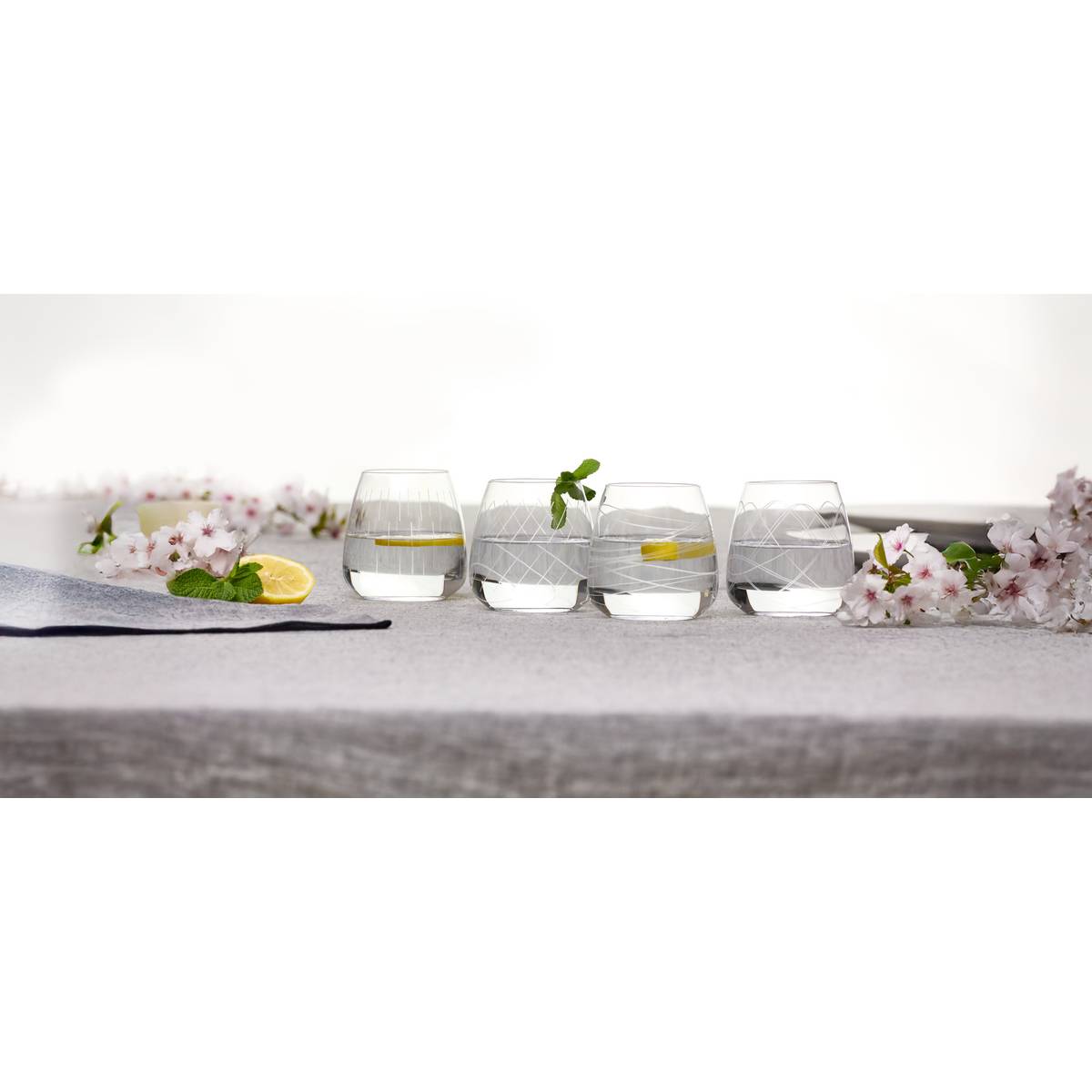 Set of 4 low tumblers "Talia" Crystal, 400 ml, Transparent Transparent