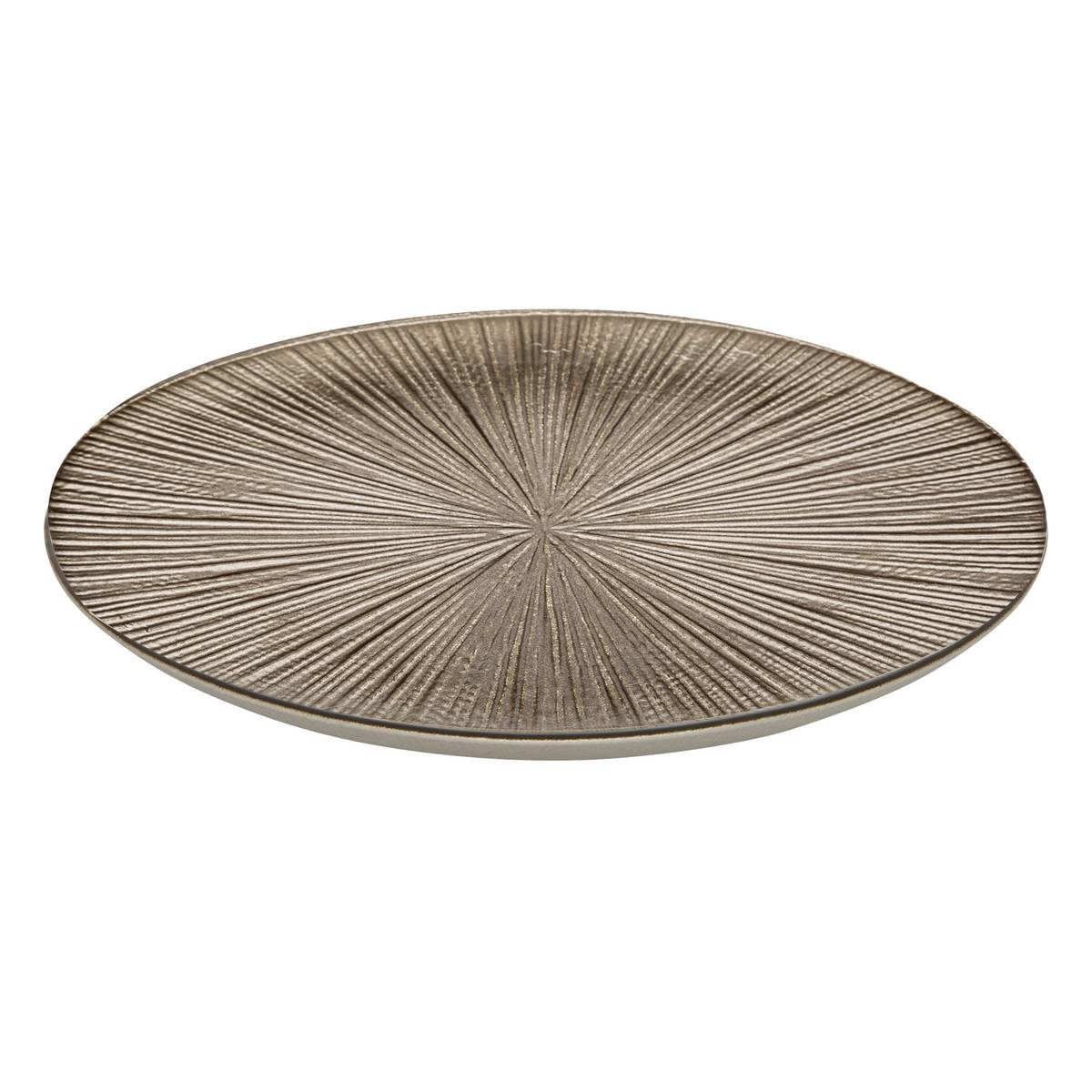 Dessert plate "Gloria" Glass, D.22 cm, Champagne Champagne