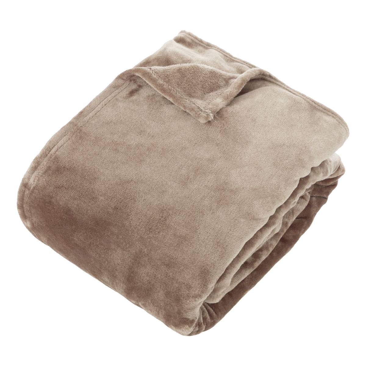 Flannel Throw "Ollis" Beige Linen, 260x240 cm Beige