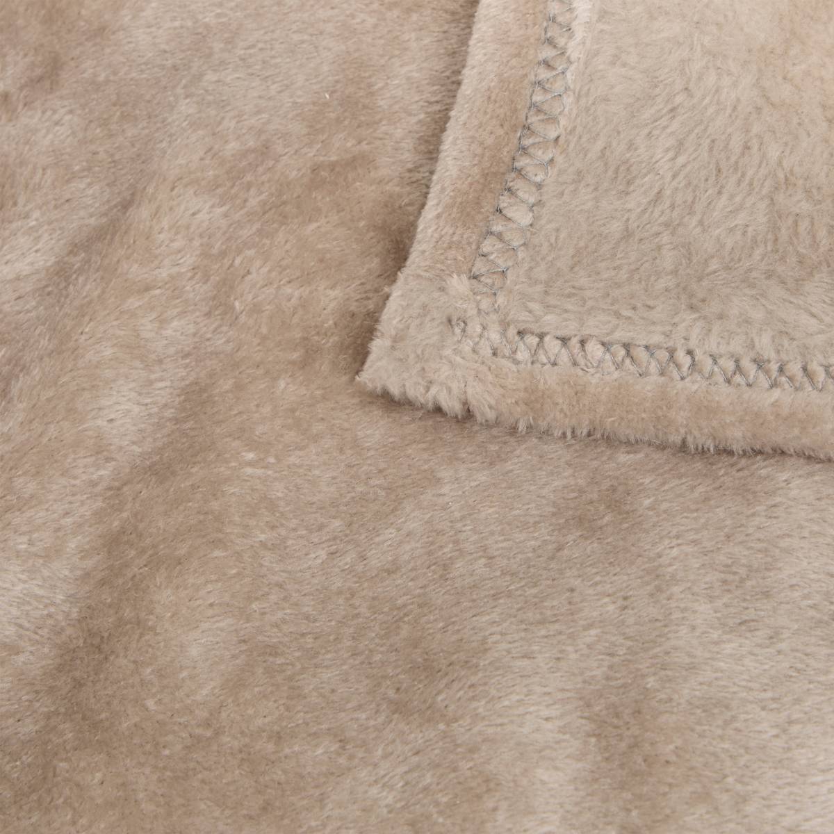 Flannel Throw "Ollis" Beige Linen, 260x240 cm Beige