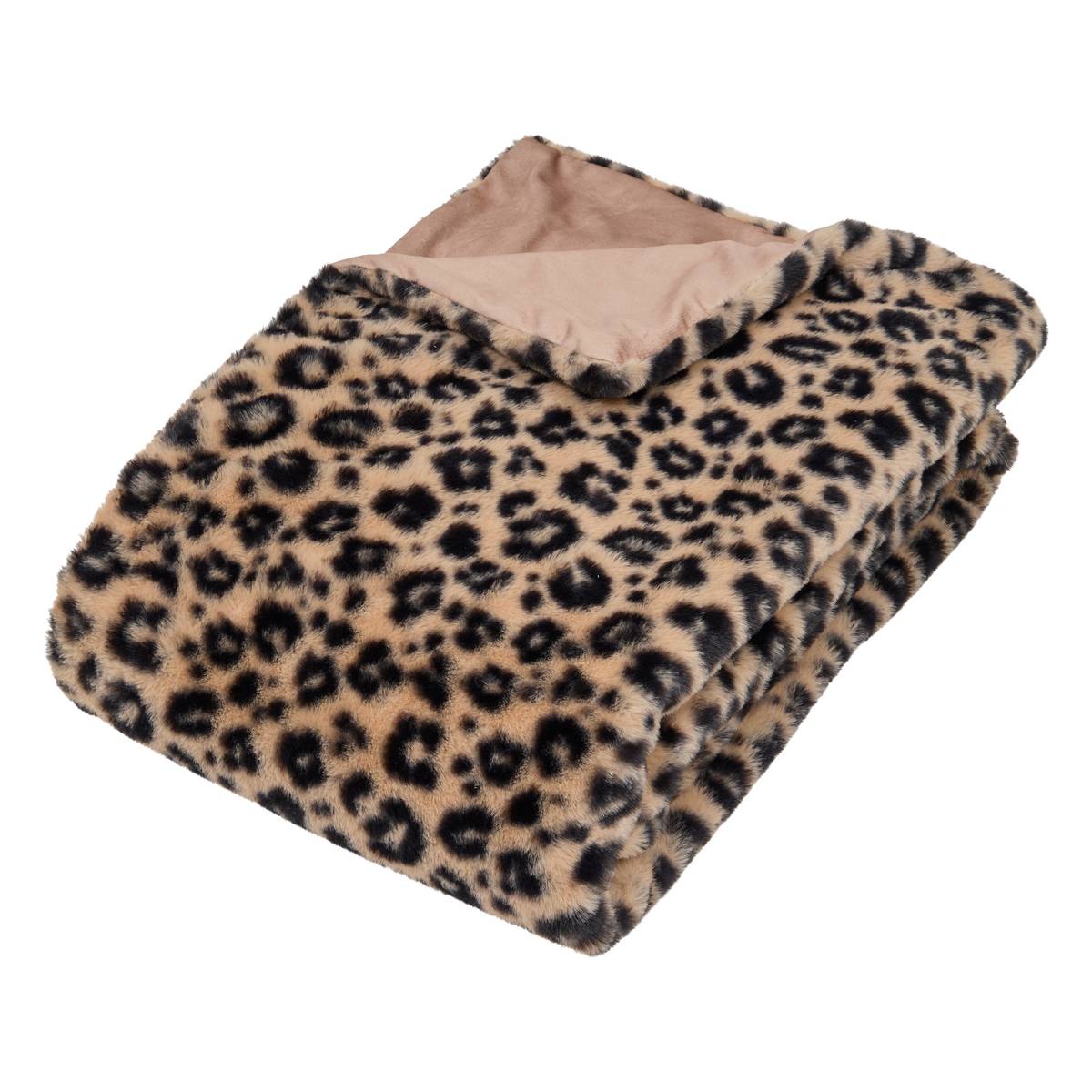 "Orana" Faux Fur Printed Throw Black, 160x120 cm Black 1
