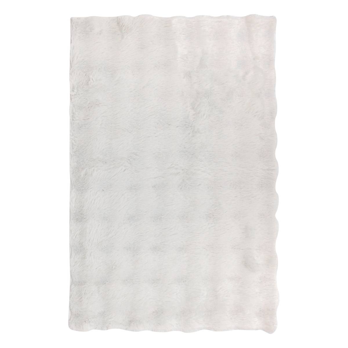 3D Faux Fur Rug "Zephy" White, 90x60 cm White