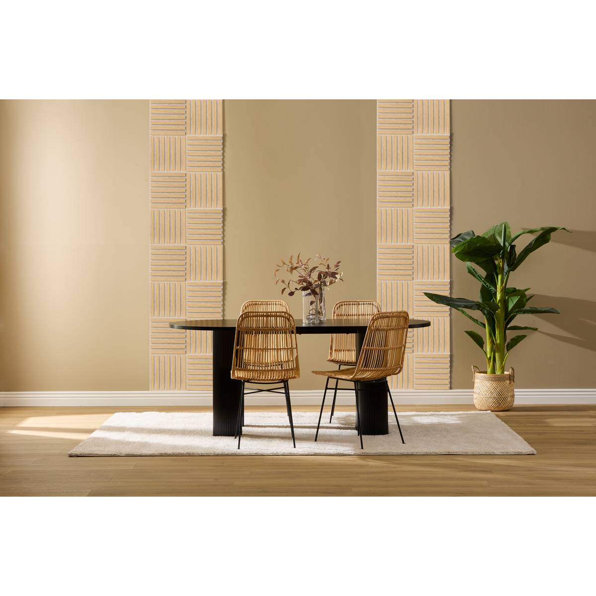 Set of 3 decorative wood slat panels Colva - ATMOSPHERA Official Website