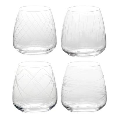 Set of 4 low tumblers "talia" crystal, 400 ml, transparent