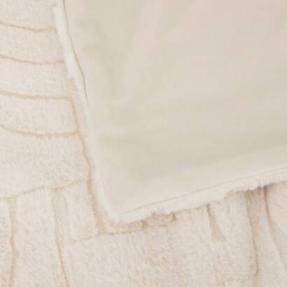 Jacquard faux fur throw "arka" ivory, 230x180 cm