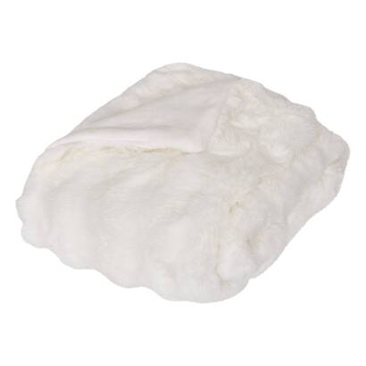 3d faux fur throw "zephy" white, 160x120 cm