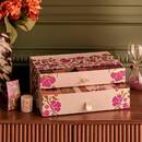 Advent Calendar "Belli" 24 boxes, 36 x 18 cm Violet / Khaki