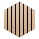 Set of 3 decorative wood slat panels Colva Light oak effect, Black background, 30x26 cm Light oak effect / Black background