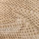 Flannel throw with sherpa effect "Lyno" Beige Linen, 170x130 cm Beige