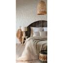 Flannel throw with sherpa effect "Lyno" Beige Linen, 170x130 cm Beige