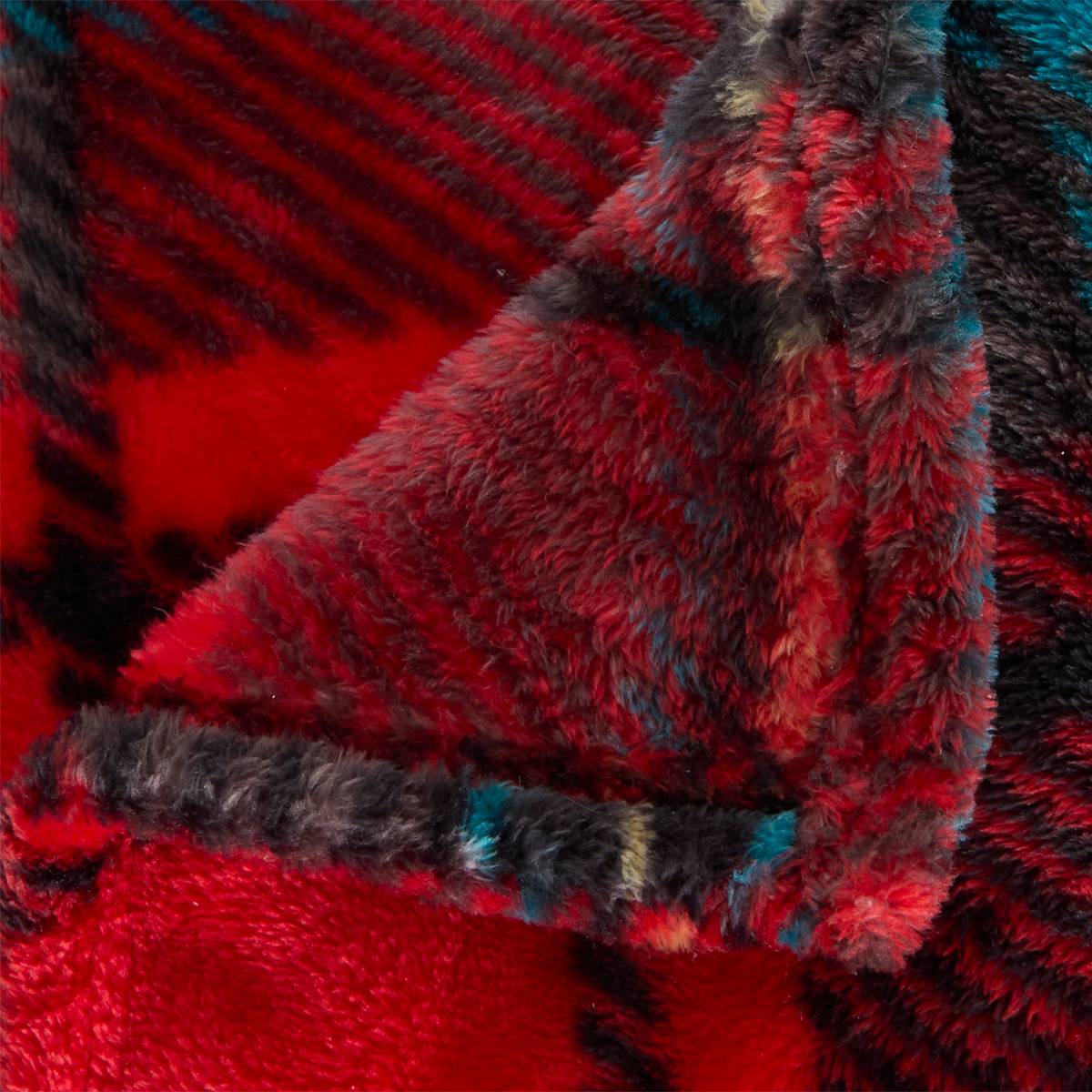 Printed Flannel Throw "Brody" Red, 170x130 cm Red