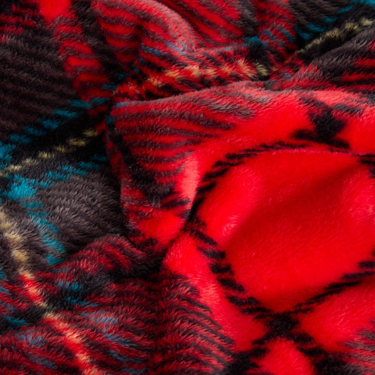 Printed Flannel Throw "Brody" Red, 170x130 cm Red
