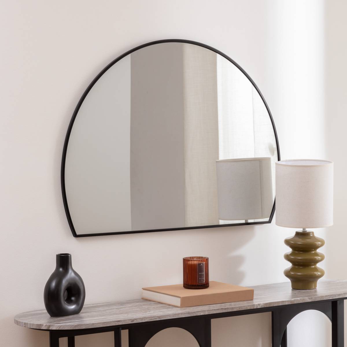 Wall Mirror "Alice" Black, 90x65 cm Black
