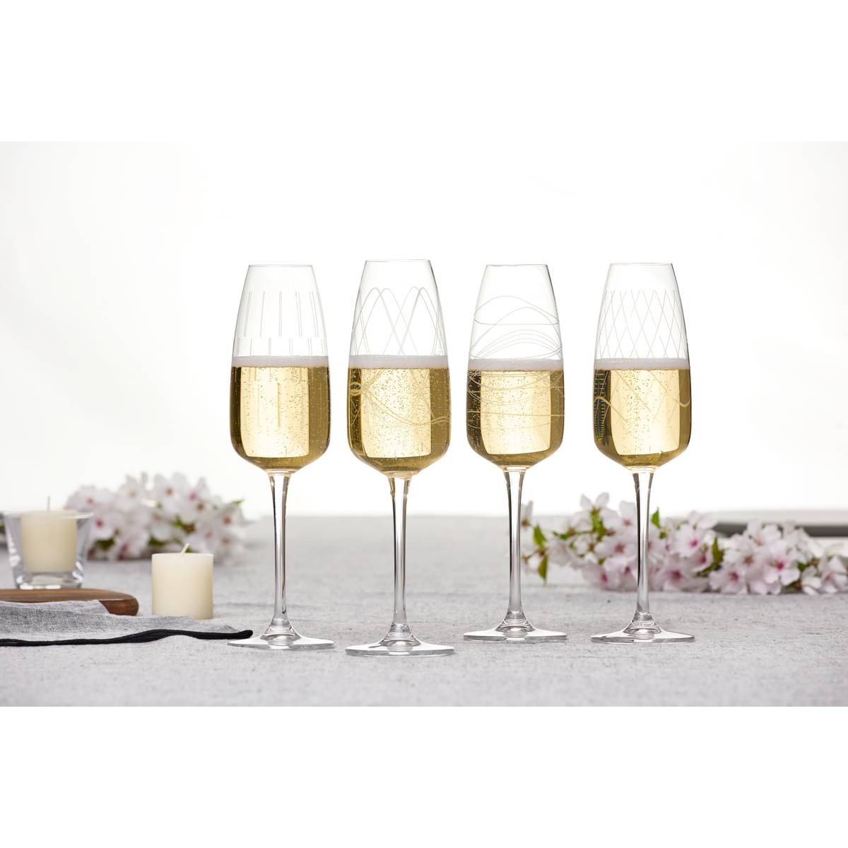 Set of 4 "Talia" champagne flutes