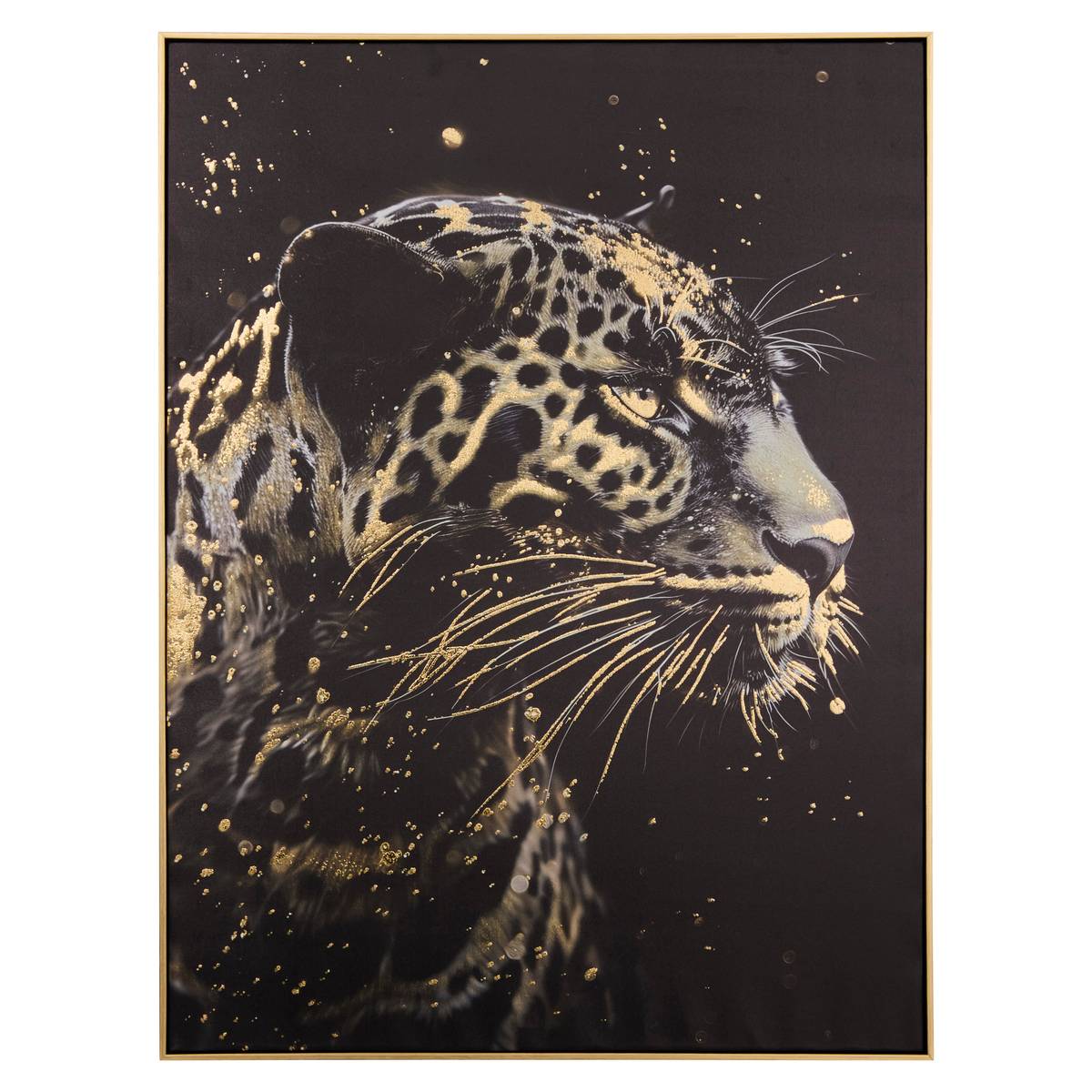 Framed Canvas Print "Lupita" Black, 58x78 cm Black