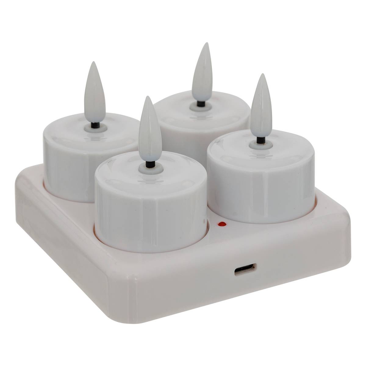 4 LED candles "Aitor" White, 10.80 x 10.50 cm White
