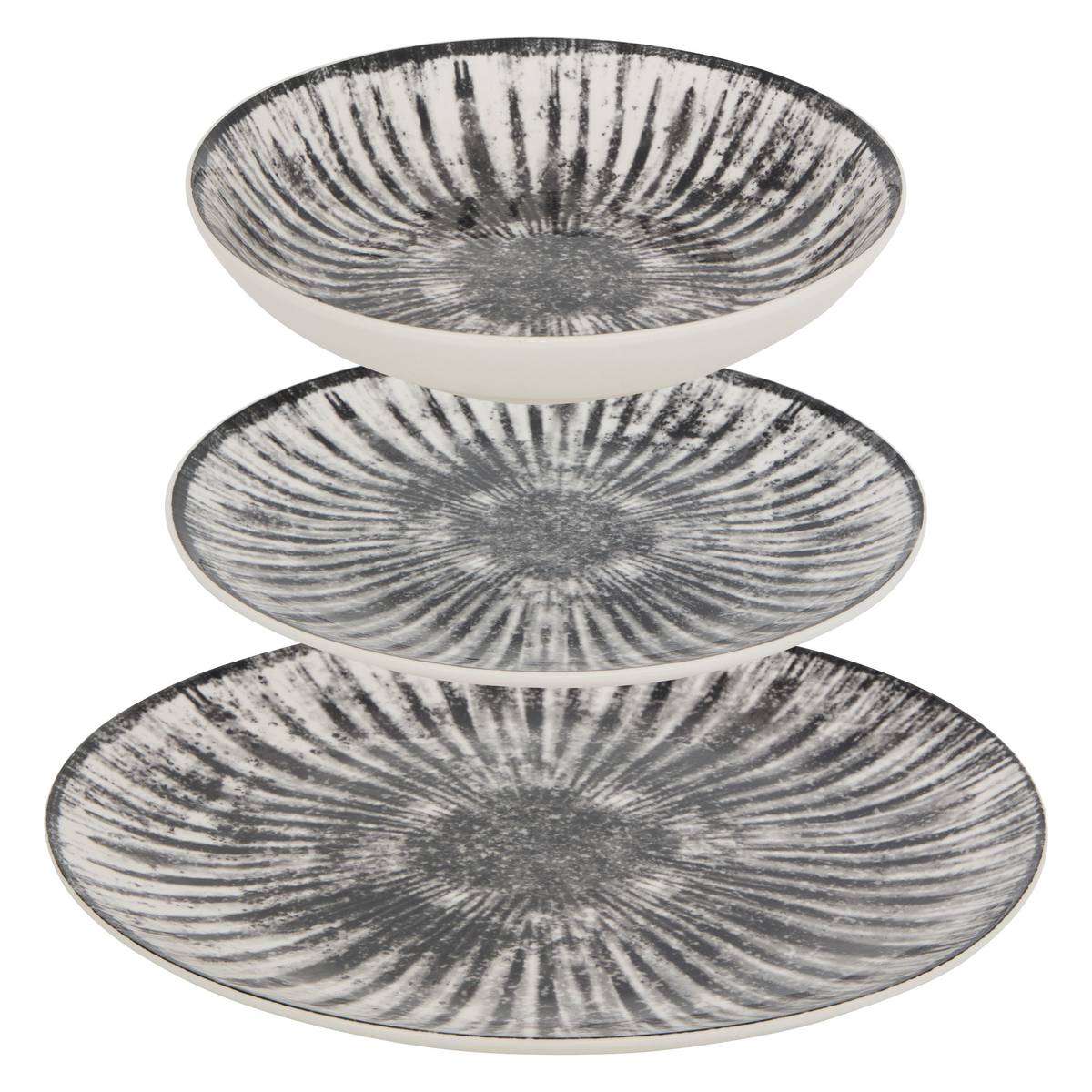"Lucie" tableware set Porcelain, 12 pieces, Grey Grey
