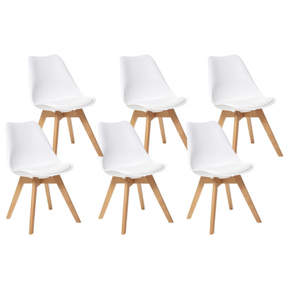 Set of 6 chairs "baya" beech, white