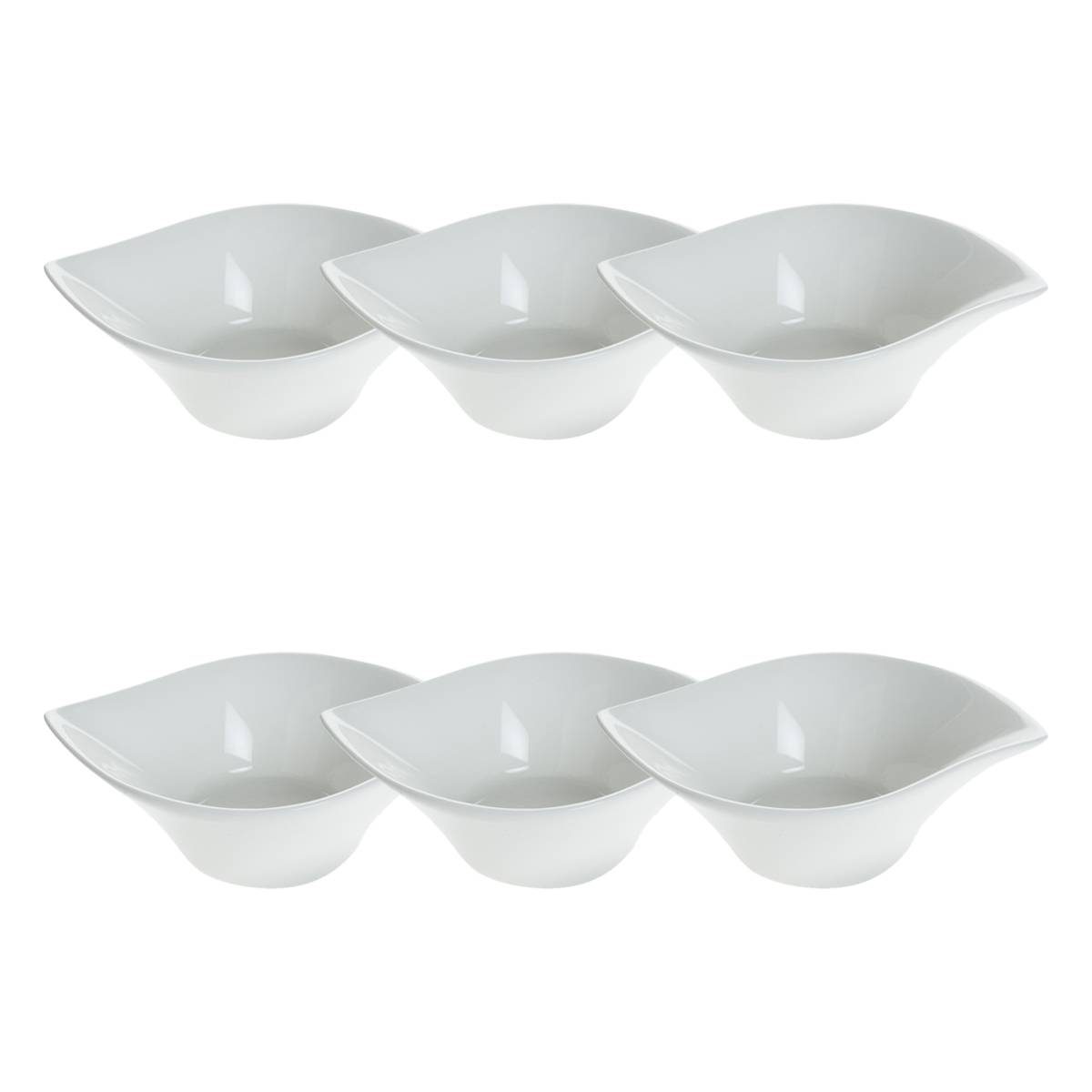 Set of 6 "Four Mini Shapes" Bowls H.5.3 cm, White Model A